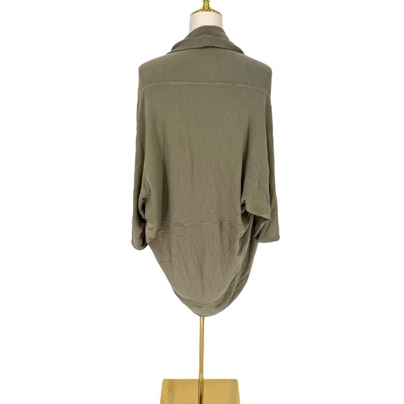 Athleta Wrap Cardigan XXS XS Green Ethereal Cocoon Open Front Pockets Dolman - Picture 10 of 16